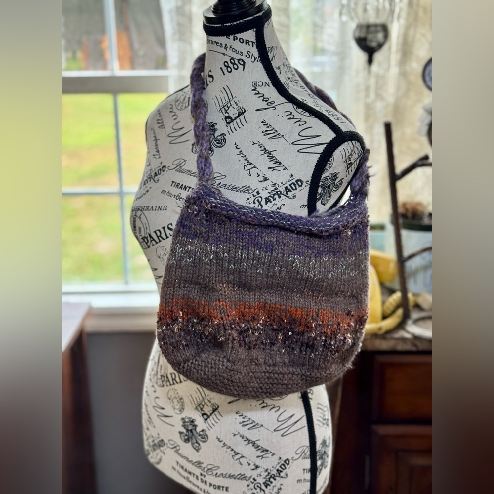 Hand Crafted Vibrant Felted Knit Shoulder Bag - Picture 3 of 11